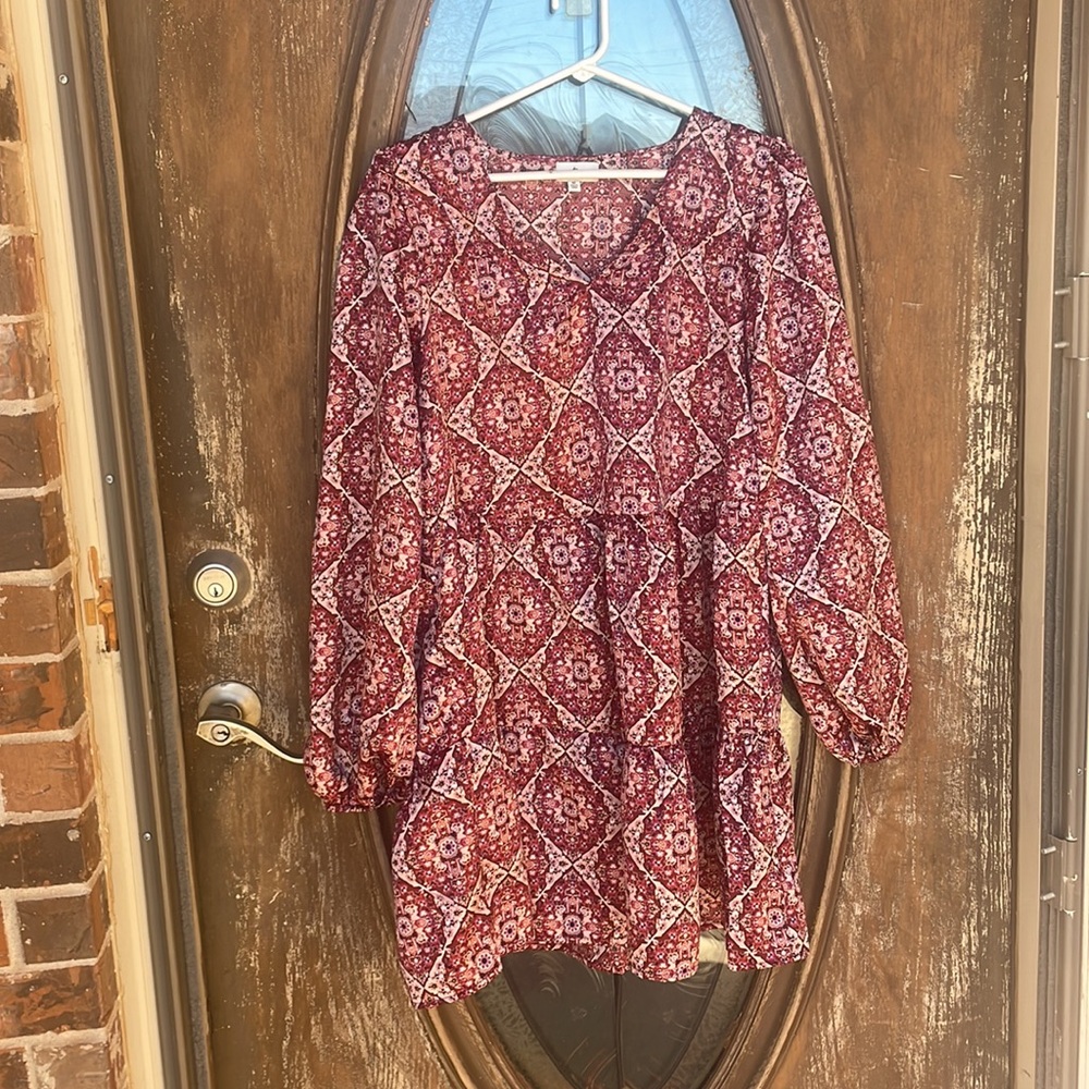 NWOT True Craft Long Sleeve babydoll Mini Dress! Size medium